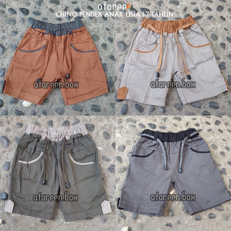 AFAREEN - Chino Short Pants Anak Celana Chinos Stretch Melar Chino Anak Pria Usia 1-8 Tahun