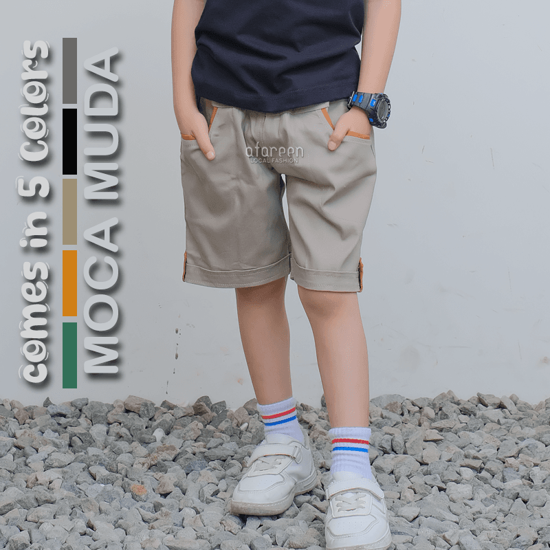 AFAREEN - Chino Short Pants Anak Celana Chinos Stretch Melar Chino Anak Pria Usia 1-8 Tahun