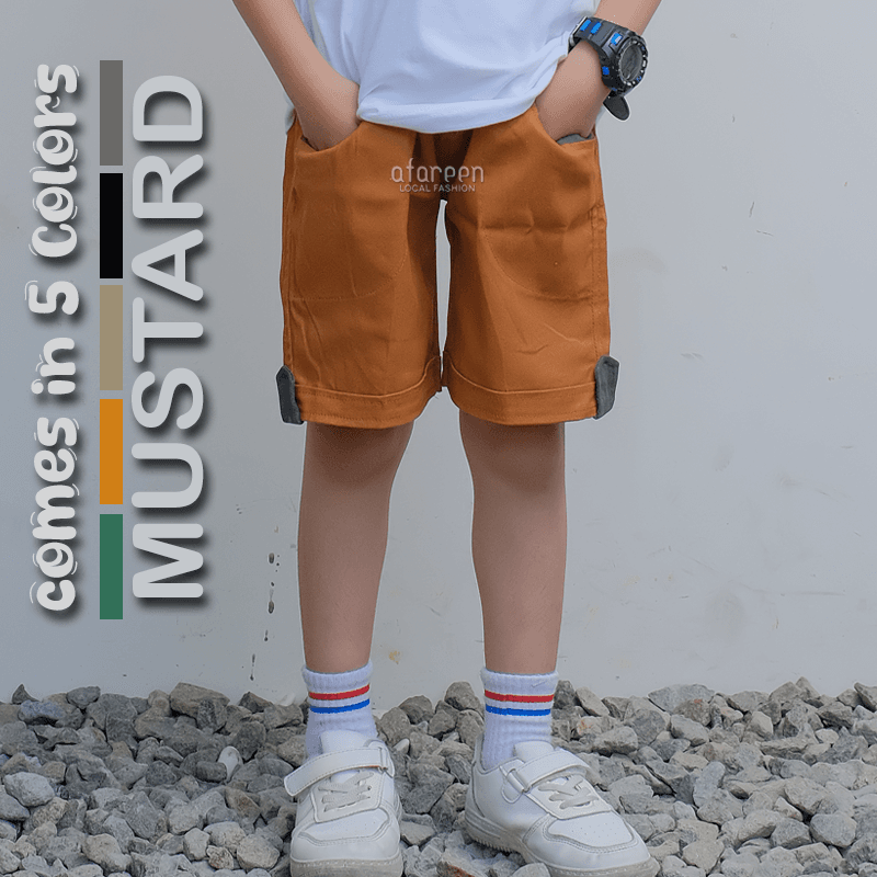 AFAREEN - Chino Short Pants Anak Celana Chinos Stretch Melar Chino Anak Pria Usia 1-8 Tahun
