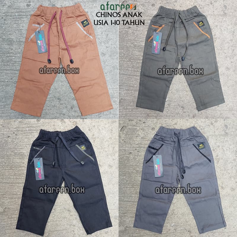 AFAREEN- Chino Long Pants Anak Celana Chinos Panjang Stretch Melar Chino Anak Pria Usia 1-10 Tahun