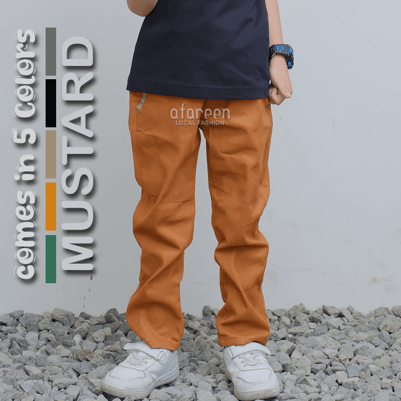 AFAREEN- Chino Long Pants Anak Celana Chinos Panjang Stretch Melar Chino Anak Pria Usia 1-10 Tahun